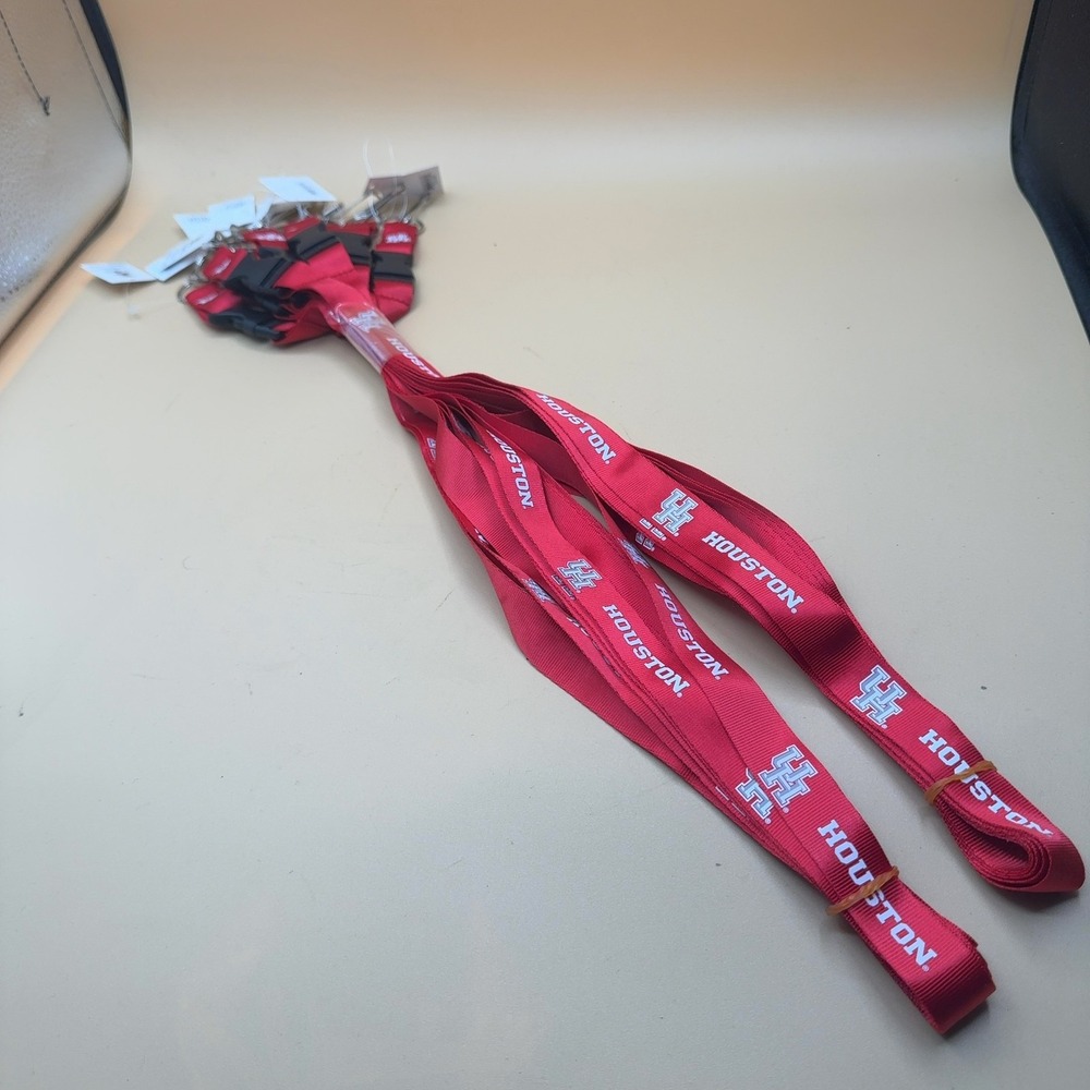 University of Houston Cougars Lanyard Red Polyester Key Ring 10-Pack